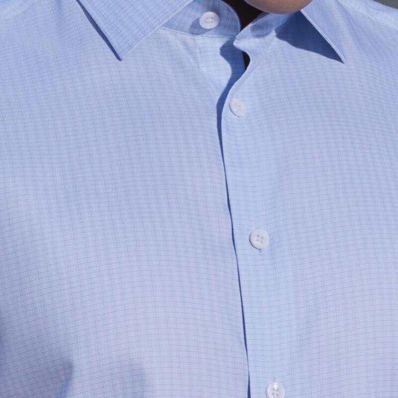 YOUNGOR Men's Non-Iron Cooling Plaid Short-Sleeve Shirt