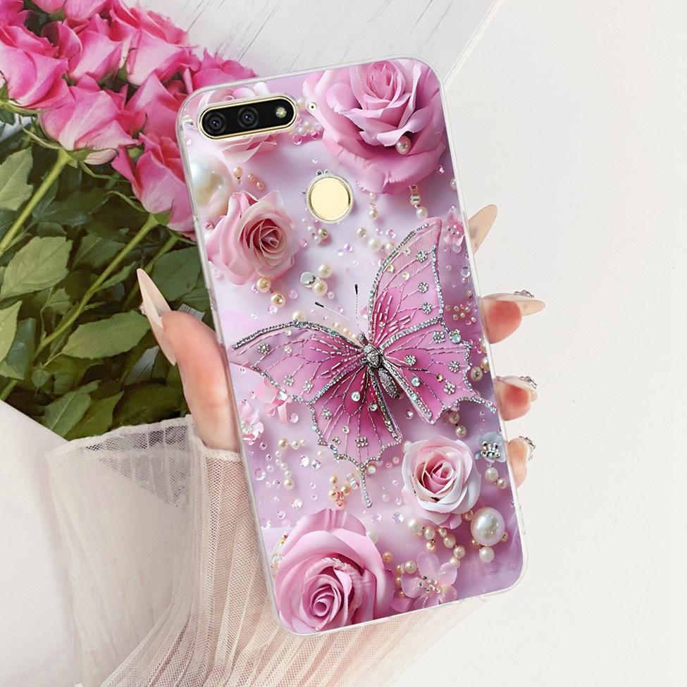 For Huawei Y6 Prime 2018 Case Transparent Cute Fashion Butterfly Funny Painted Casing For Huawei Y6Prime 2018 ATU-L31 ATU-L42