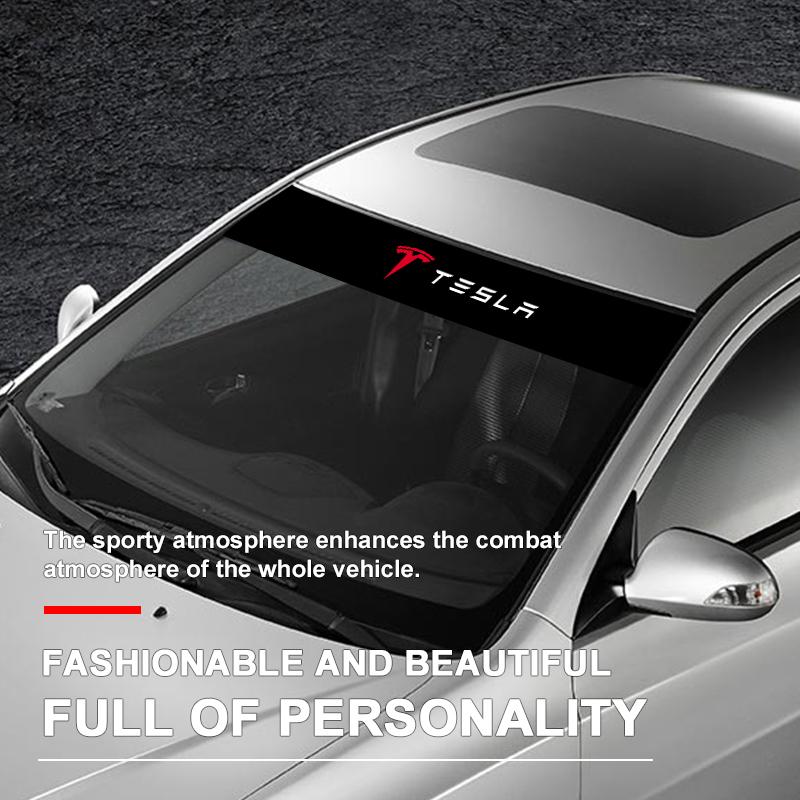 1Pcs Car Front Windshield Stickers Front Rear Decorative Decals Sticker For Tesla Model 3 S X Y Style Roadster Invader Coil Mod WYE K80