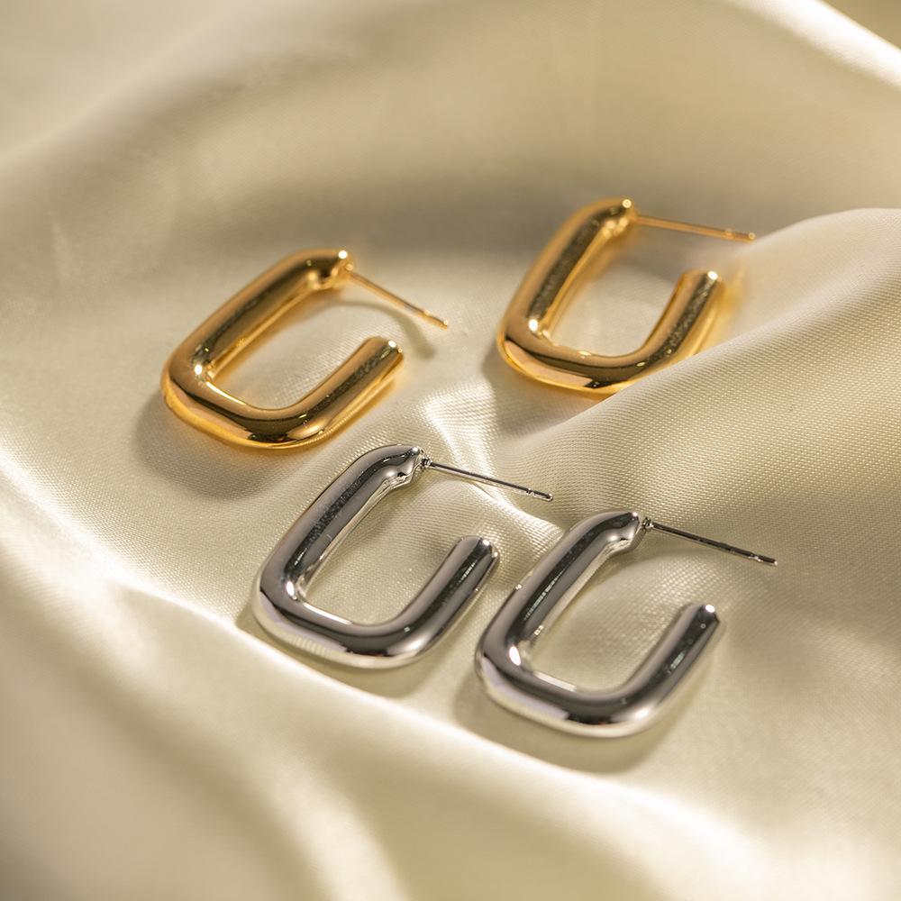 Yori Metal Hoops Chunky Geometric Earrings Waterproof Charm Vintage Trendy Jewelry Women 2025 NEW