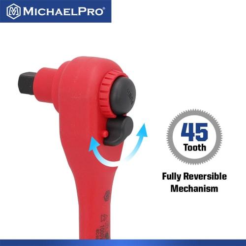 MichaelPro 16-Piece 3/8-Inch Drive VDE Insulated Tool Set, Includes Sockets, Bits, Sockets, Wrenches, and Ratchets, MP005047