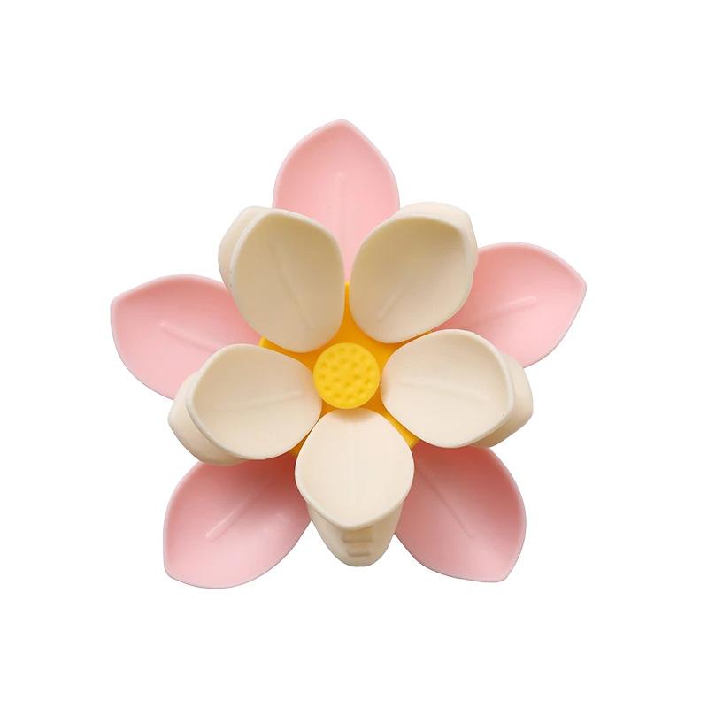 3D Purple Lotus Double Layer Magnetic Sealing Clips Fridge Magnet Food Snack Bag Holder Refrigerator Decor Kitchen Accessory