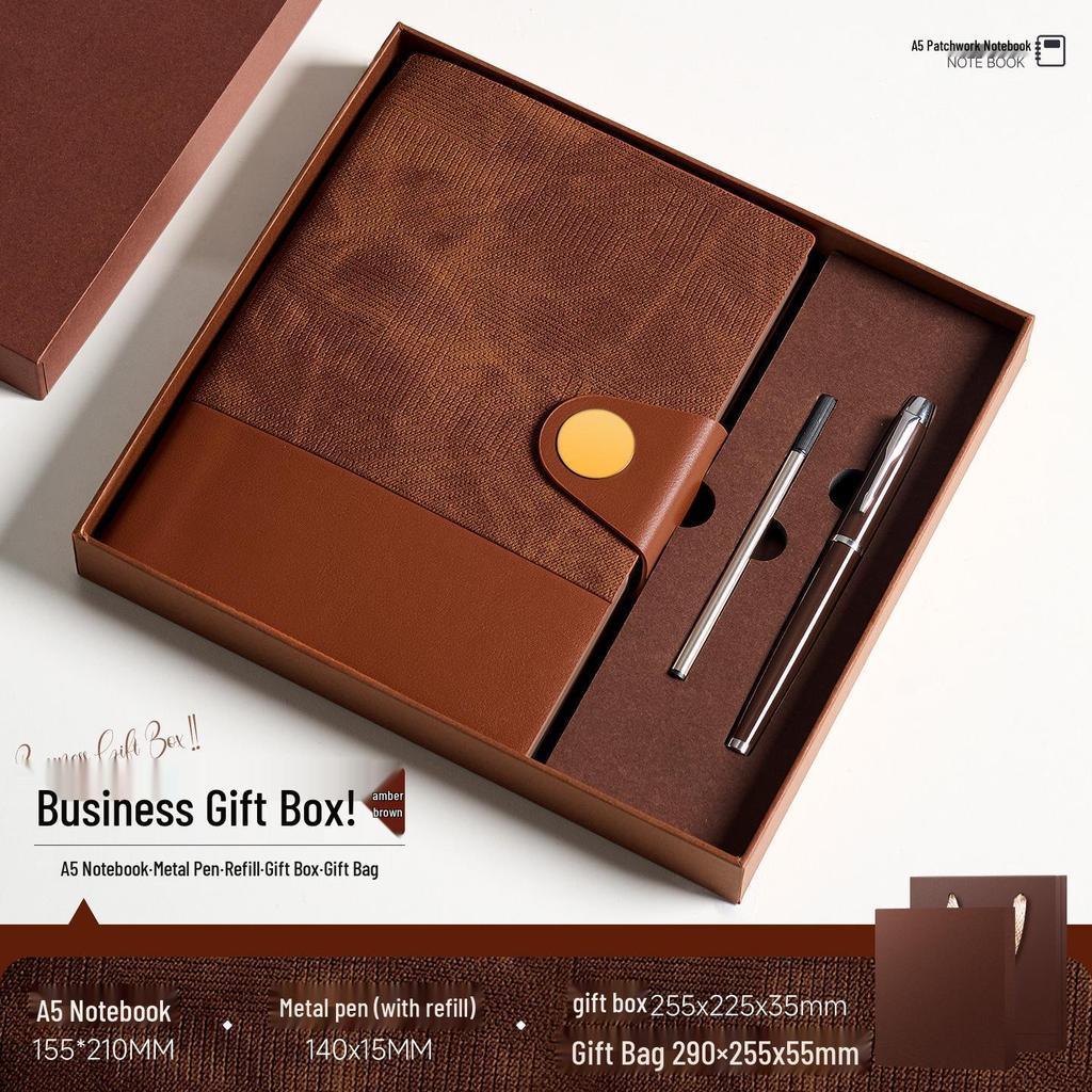 A5 Soft Leather Buckle Notebook: Customizable Diary Gift Set