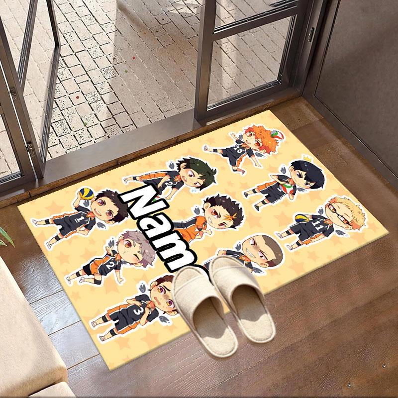 Custom Name Personalized Haikyu Print Carpet, Versatile Home Decor Rug, for Playroom, Apartment, Balcony, Entryway, Hallway Gift