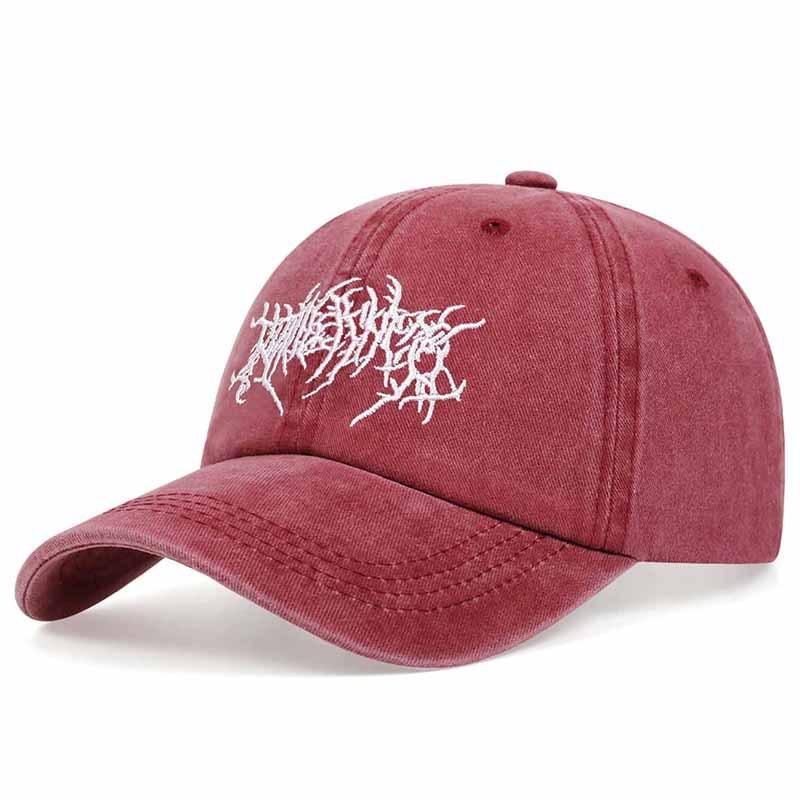 Vintage washed punk hip-hop baseball cap embroidered dad hat made old adjustable curved brim hat