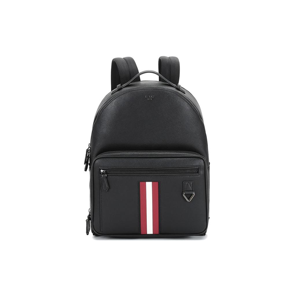 Bally Classic Red And White Striped Backpack Men Backpack Black MAVRICK-06