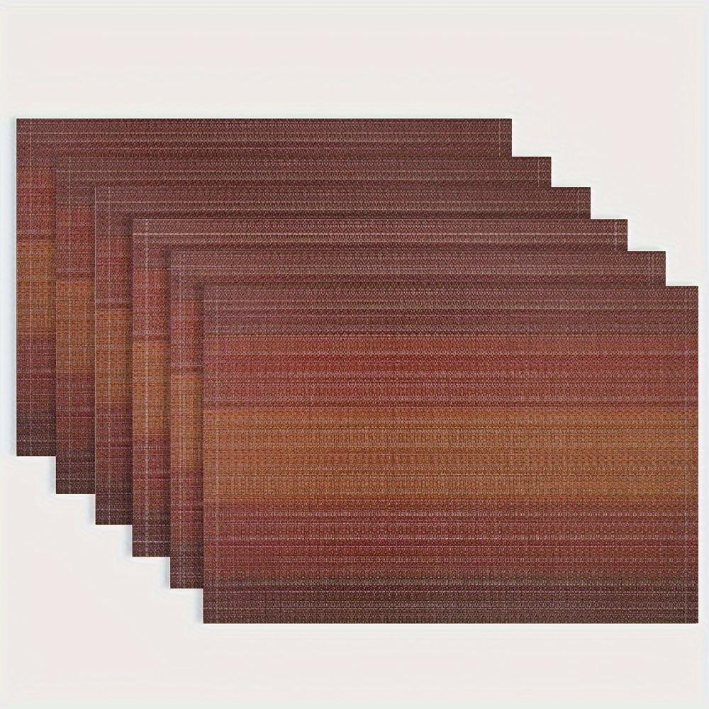 4/6pcs Gradient Design Placemats 12x18inch, Modern Minimalist Style Placemat for Dining Table Kitchen Holiday Party Home Decoration - Perfect Match