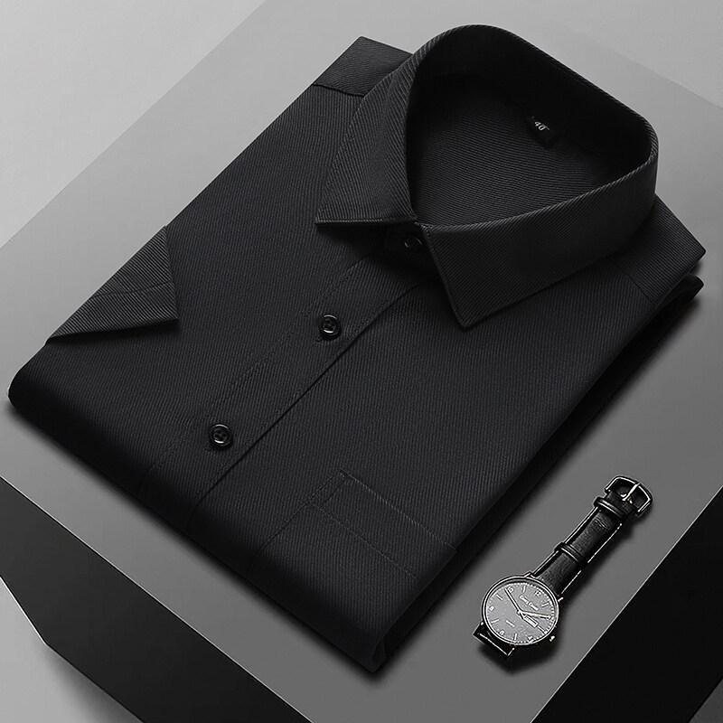 New Romon anti-wrinkle short-sleeved shirt men's short-sleeved white men's shirt non-ironing high-end overalls inch shirt