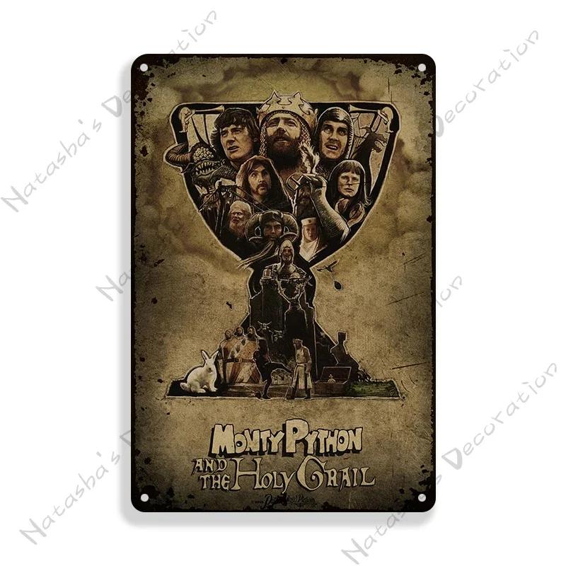 1975 British Comedy Film Monty Python and the Holy Grail Metal Tin Sign Retro Metal Signs Wall Plate Home Bar Club Metal Plaque