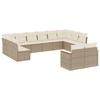 Vidaxl 12-Cz. Garden Furniture Set With Cushions, Beige, Poly Rattan