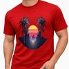 Synthwave T Shirt Retro 80s Neon Sunset City Palm Trees Vaporwave Tee