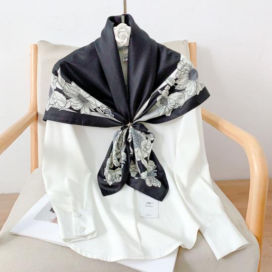 90CM Four Seasons Square Large Square Scarf Luxury Decorative Shirt Professional Headscarf Hairband Sunscreen Headscarf