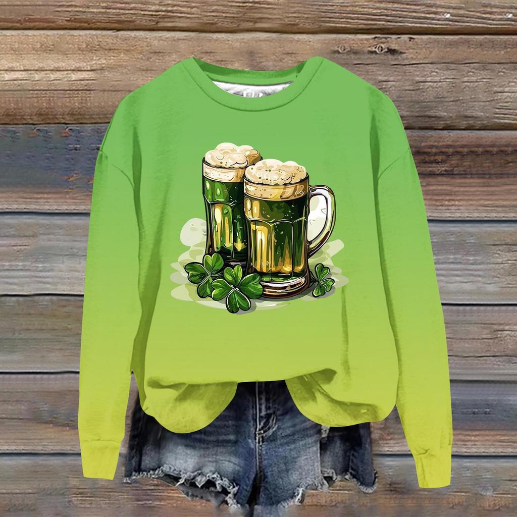 Dámská módní ležérní mikina s dlouhým rukávem a volným střihem s potiskem