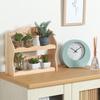 Fujiboeki Spice Rack 2-Tier Natural Wood Kitchen Storage Bonheur 94383 30cm Width 9.5cm Depth 26cm Height