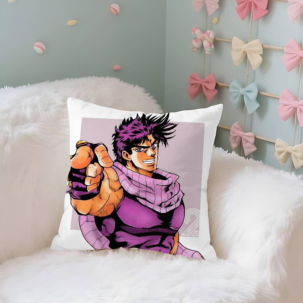 Anime J-JoJos Bizarre Adventure Pillow Case Cushion Cover Soft Cute Throw Pillow Case For Sofa Pillowcase Polyester With Zipper