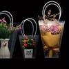6 Stück langlebige, kristallklare, transparente Tragetaschen, durchsichtige Blumenstraußbeutel, Geschenktüten mit langen Griffen, elegante Blumenstraußverpackung und Geschenkverpackung