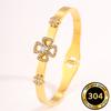 European and American high-end four-leaf clover diamond-encrusted titanium steel  women's light luxury versatile explosive  