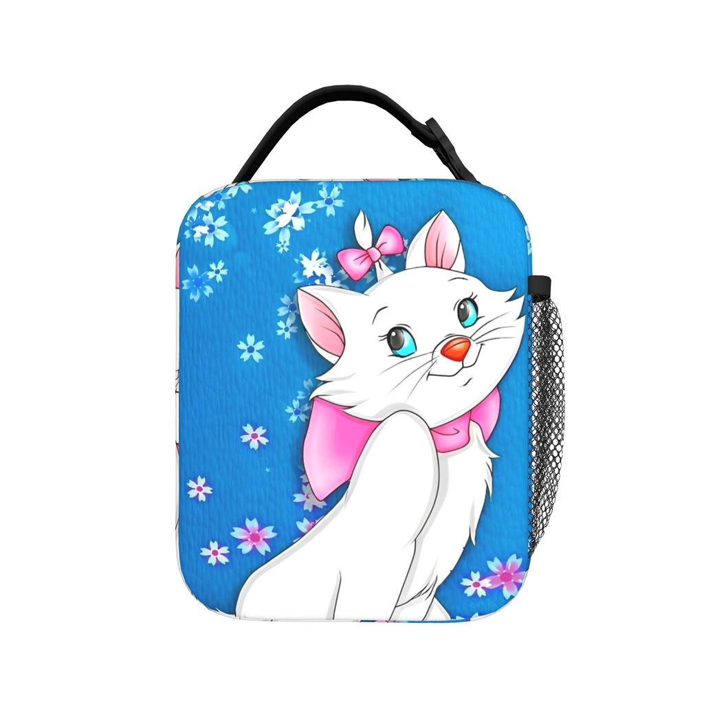 Maries Cat Insulated Lunch Bags Leakproof Cute Cartoon Cat Lunch Container Thermal Bag Tote Lunch Box College Travel Men Women