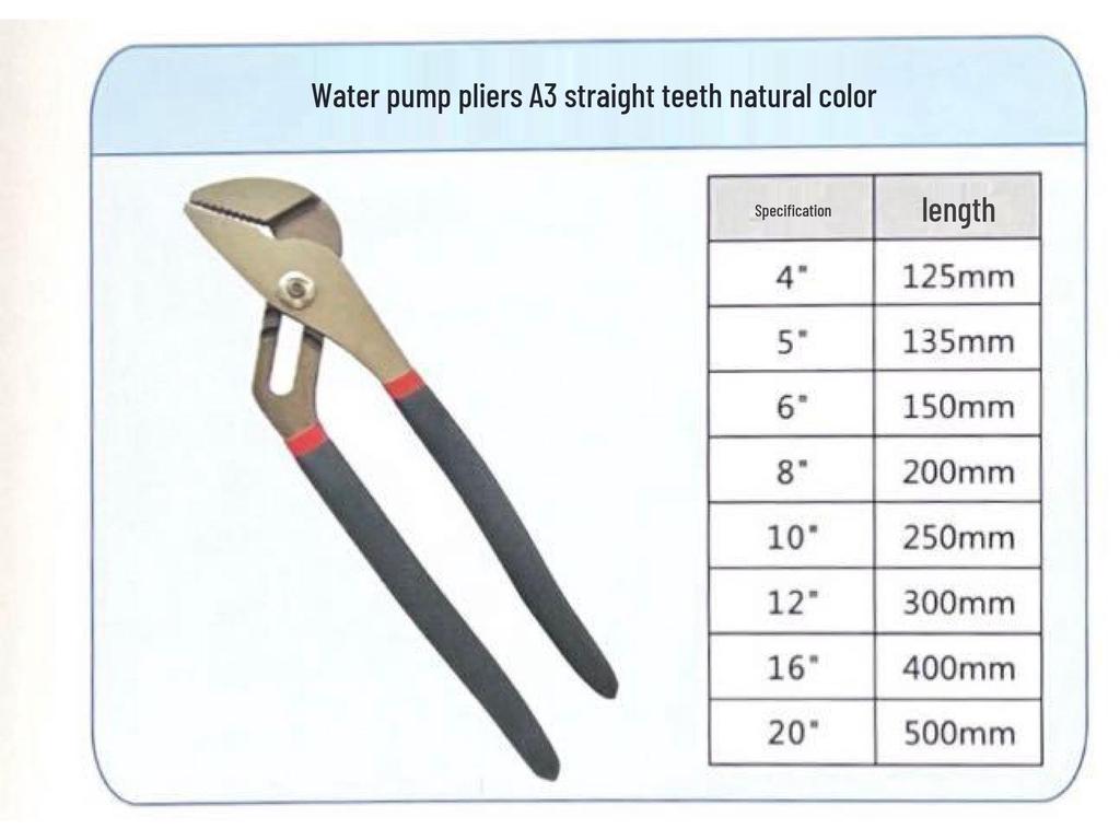 Adjustable Industrial Water Pump Pliers - Multifunctional Pipe Wrench & Repair Tool