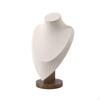 Necklace Display Bust with Wood Base Tabletop Jewelry Stand Wooden Expert