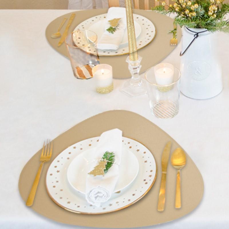 1/2/4PCS Triangle Placemat and Coaster Sets Faux Leather Luxury Table Pad Place Mat Tableware Cafe Pad Food Mat