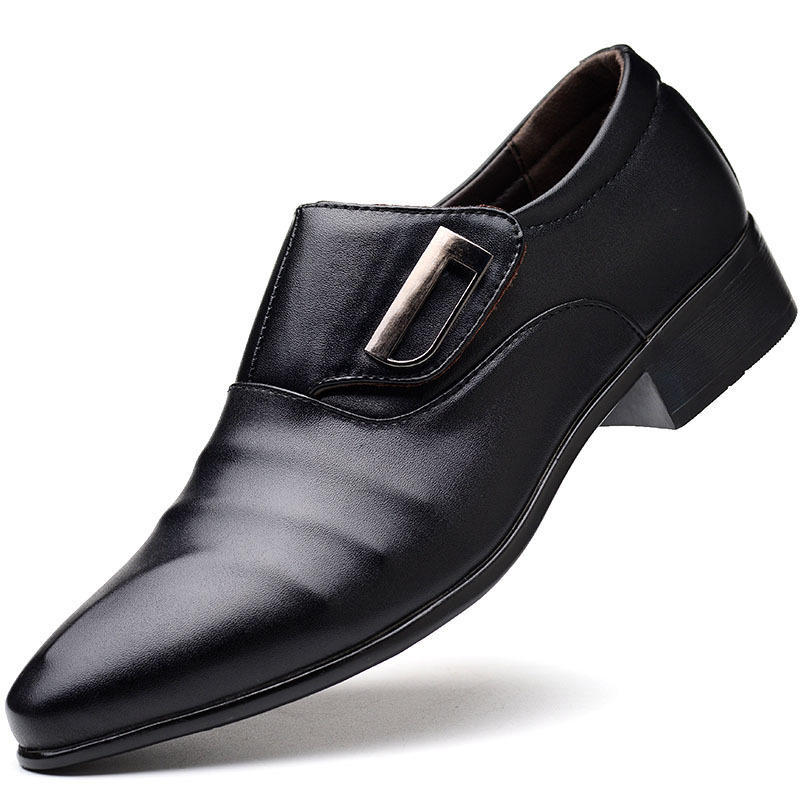 Luxury Leather Shoes Latest Men's Business Dress Pointed Leather Shoes Spring and Autumn Versatile Casual Wedding Banquet Shoes