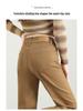 Jeans da Donna Khaki a Vita Alta Gamba Dritta - Stagione Primavera/Autunno 2026 Vestibilità Slim, Stile Americano, Pantaloni Lunghi Larghi Petite