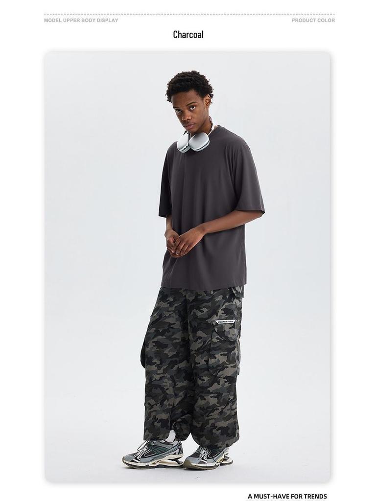 Men's 180g Cotton Short Sleeve Crew Neck Loose Fit T-Shirt