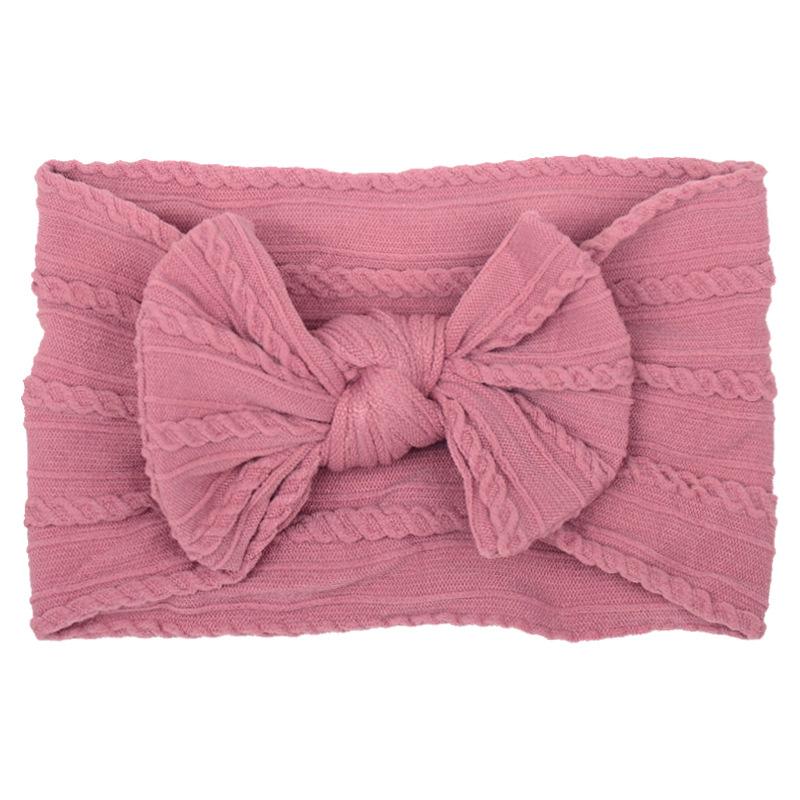 Solid Color Bow Baby Headbands, Soft Elastic Nylon Wide Hairbands for Infants