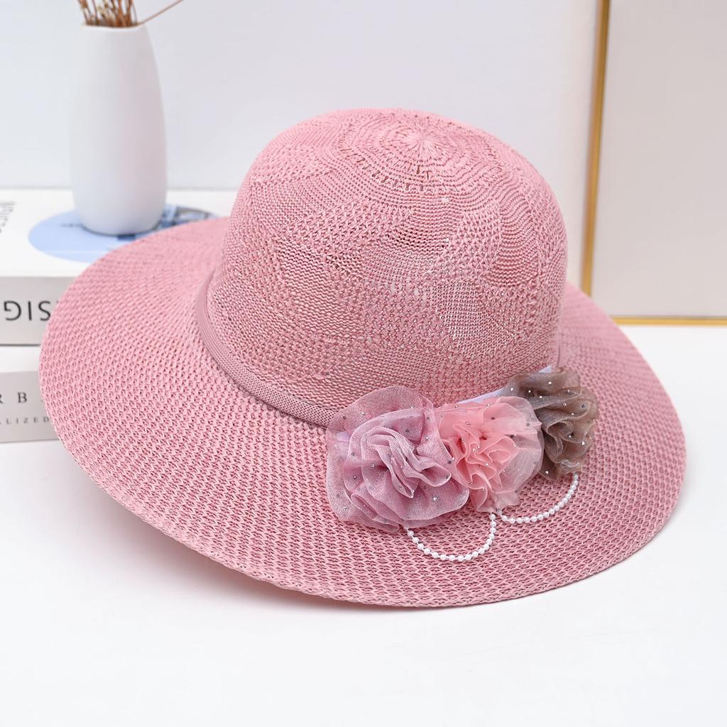 Hat Women's Summer Straw Hat Fashion Beach Hat Versatile UV Protection Sun Hat Flower Sun Protection Hat