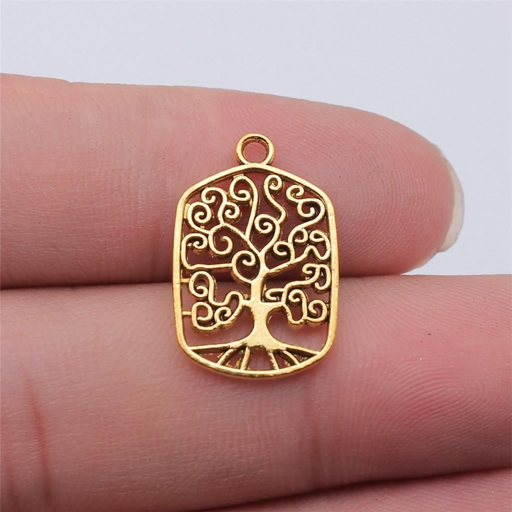 Charms Round Tree Of Life Pendants Vintage Jewelry Supplies QC109