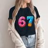 Women's Fashionable Casual Short Sleeved Printed T-Shirt Round Neck Top