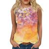Flower 3D printed vest women's summer round neck casual vest off shoulder Y2k elegant sleeveless top vest women's clothing