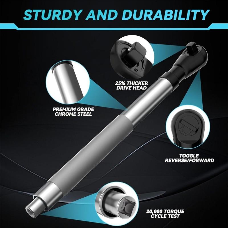 Heavy Duty Ratcheting Wrench Extender Tool With Ergonomic Reverse Switches Perfect For Plumbing And Furniture Assembly