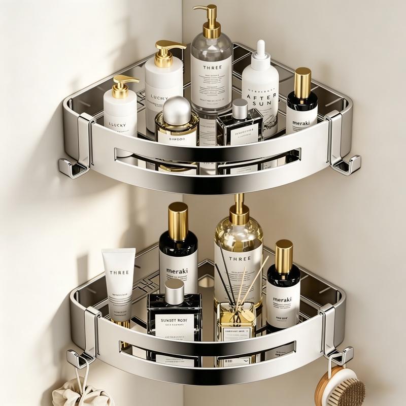 Xinpei No-Drill 304 Stainless Steel Corner Shower Caddy