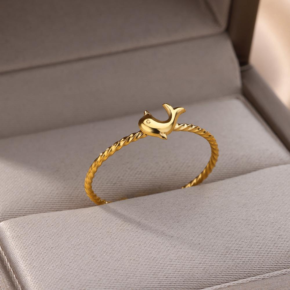 Stainless Steel Ocean Starfish Open Rings For Women Girls Gold Color Finger Rings Wedding Summer Jewelry Party Gift Anillos