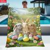Easter Bunny thin Flannel Blanket for Bedrooms,Living Rooms,Sofas Blankets,Lunch Breaks,Picnics,blankets fluffy