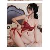 Erotic Sexy Lingerie Red Perspective Mesh Passion Butterfly Three-point Crotch Free To Take Off Uniform Suit
