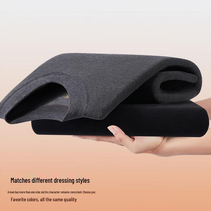 Septwolves Men's Mid-Neck Thickened Fleece Thermal Underwear Set