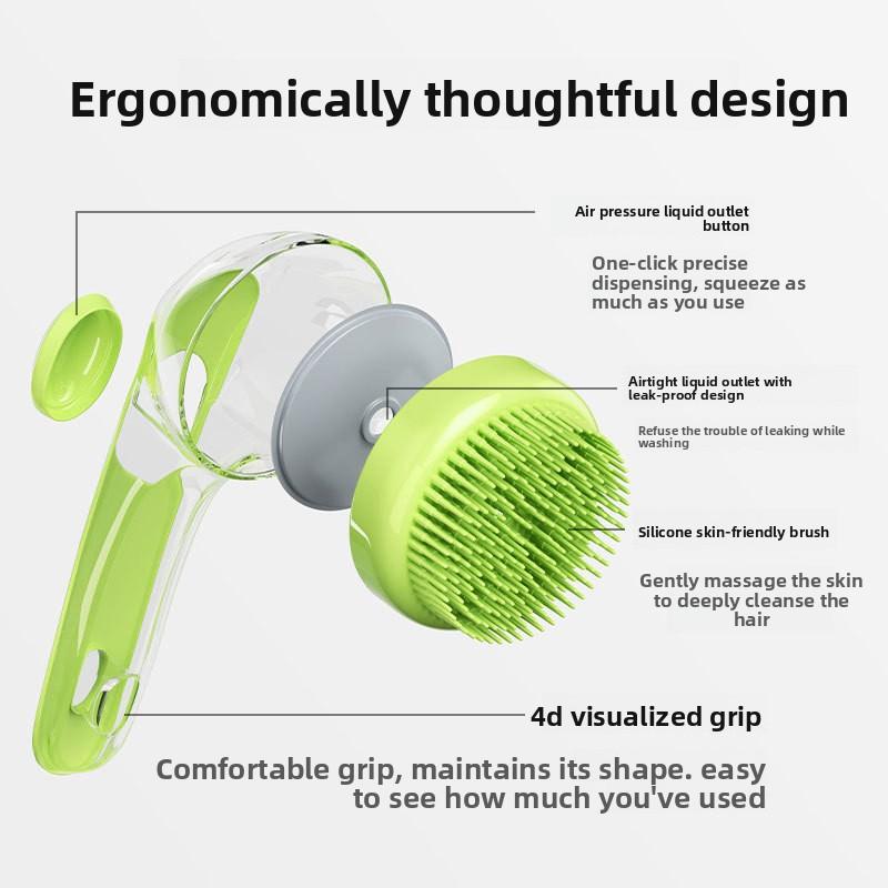 Long Handle Pet Bath Brush, Dog Hair Shampoo Comb, Cat Shampoo Brush, Pet Hair Brush, Head Cleaning and Massage Brush