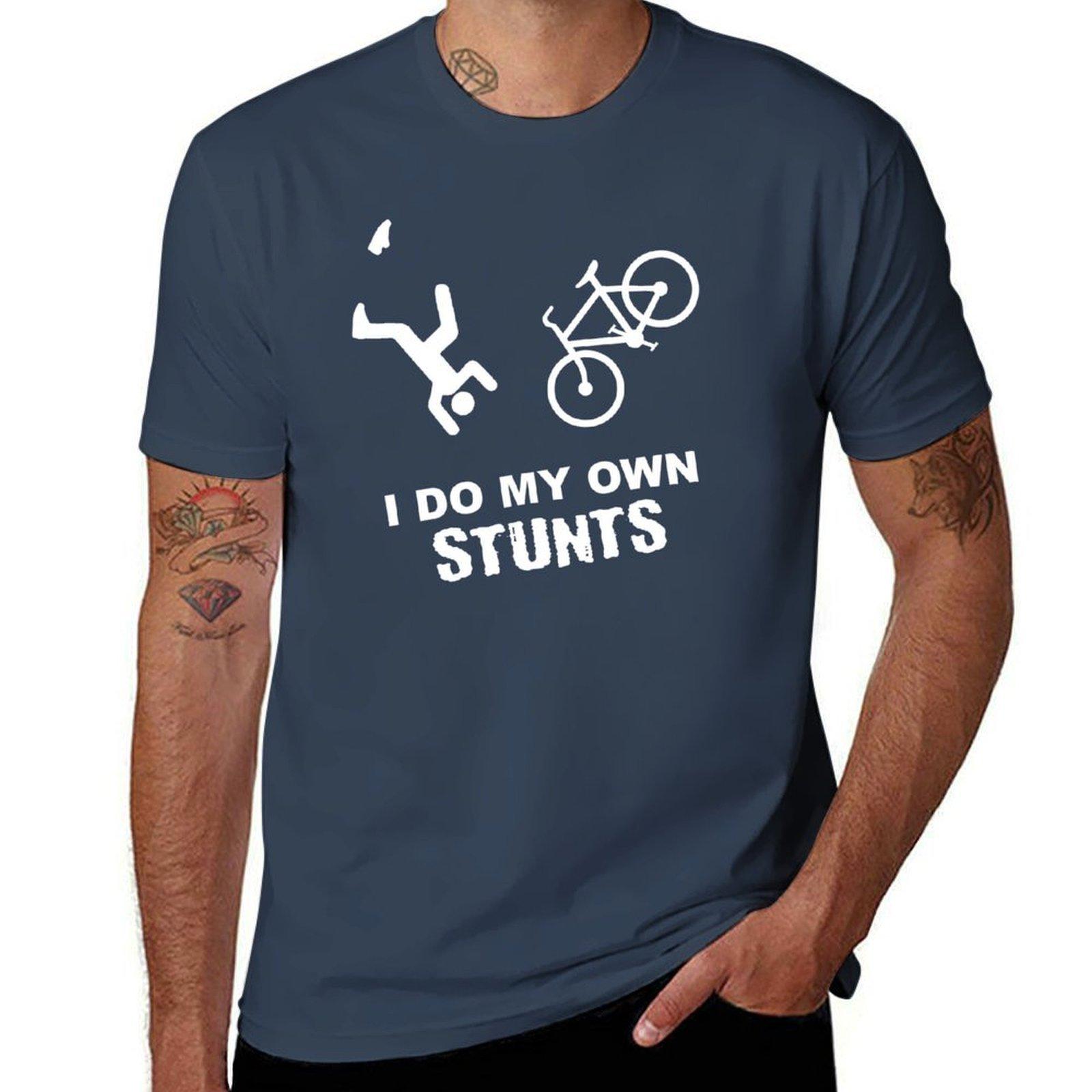 I Do My Own Stunts Cycling Funny Bike TShirt Athletic Quick Dry TShirt for Unisex S