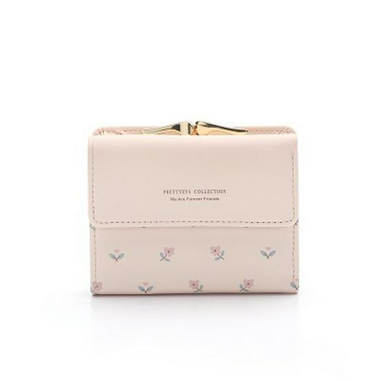 Pureti Small Fresh Korean Style Multi-Functional Cute Short Wallet for Women and Students