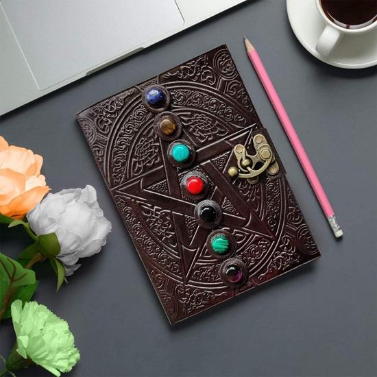 

Seven Stone Vintage Leather Journal Diary For Men And Women Birthday Gift, Annivesary Gift