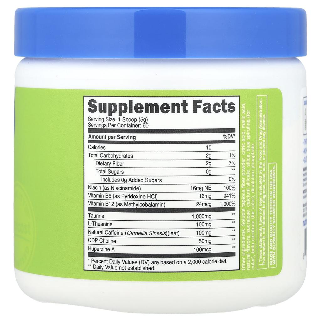 Nutricost Energy, Clean Energy Powder, Green Apple, 10.9 Oz (306 G)