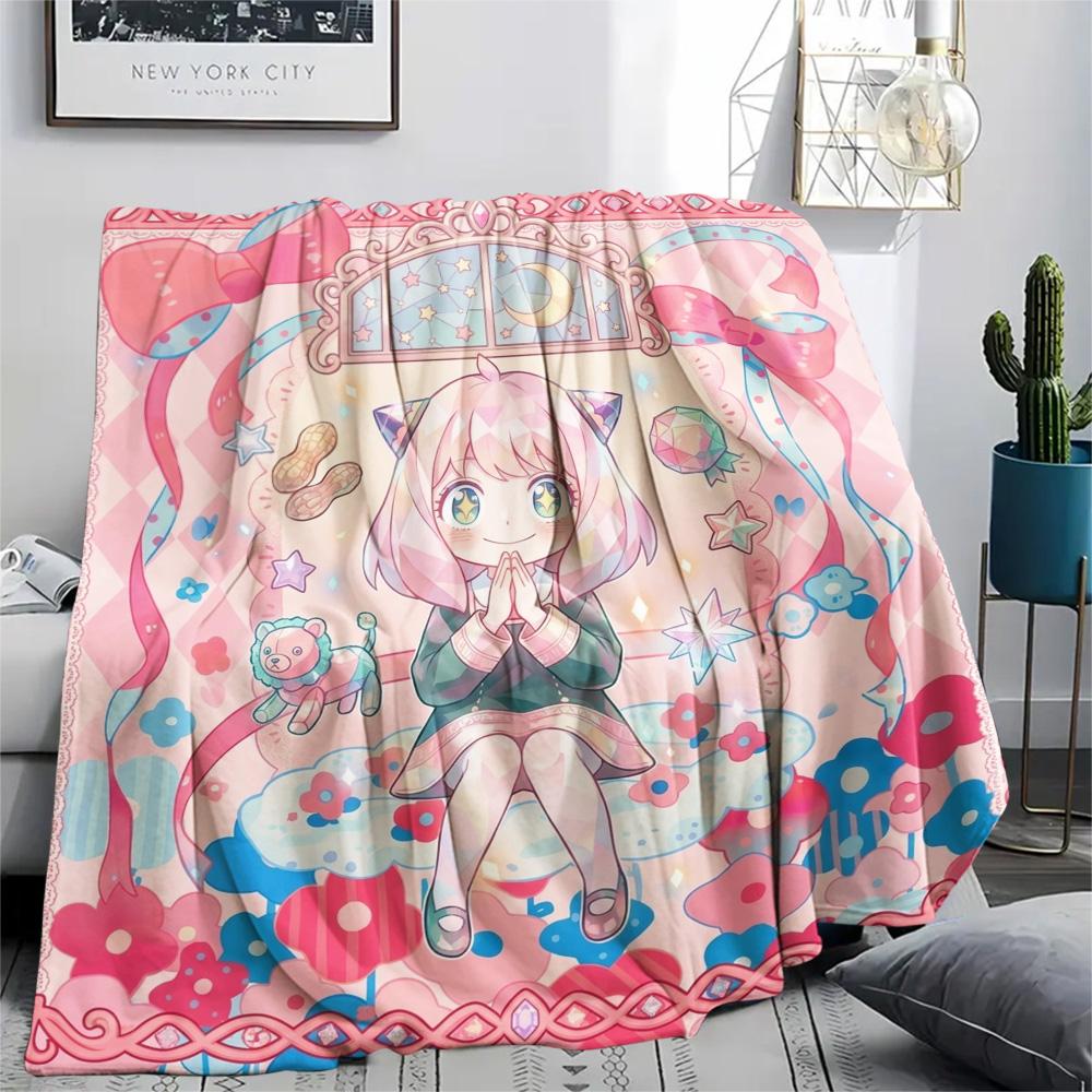 Anya Forger Print Warm Flannel Blanket Cozy Comfortable for Daily Bedroom Picnic Outdoor Sofa.-TING