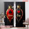 2pcs,2D Plane Printing Minimalist Curtains Royal Cards Duo Polyester (without Rod) Gifts Use for Bedroom, Living Room, Office,