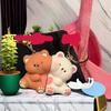 1-4 Sets Niedliches Cartoon Bärenpaar Magnetischer Schlüsselanhänger Kleiner Anhänger Puppe Kleines Geschenk Spielzeug Harz Kreativer Schlüsselring Schultaschenanhänger