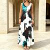 Women's Beach Maxi Dress Sleeveless Fashion Abstract Ink Splash,Soft Loose Fit,Ideal for Travel Photoshoot,Pool Resort,Spring Fall Layering