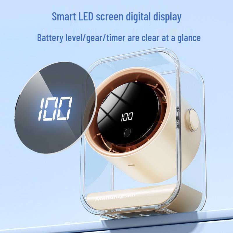 Portable USB Mini Clip Fan with Light for Home, Office, Dorm