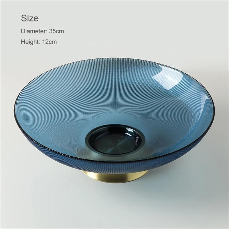 Kreative Glas Obstschale Wohnzimmer Teetisch Heim Snackteller Metall Glas Aufbewahrungsbox Obstkorb Schalen und Tabletts Teller